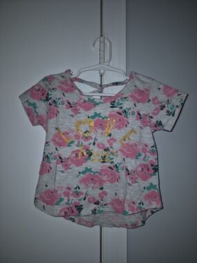 Real Love Girls Floral Tee with Gold "Love" Detail - Pink Size 4T